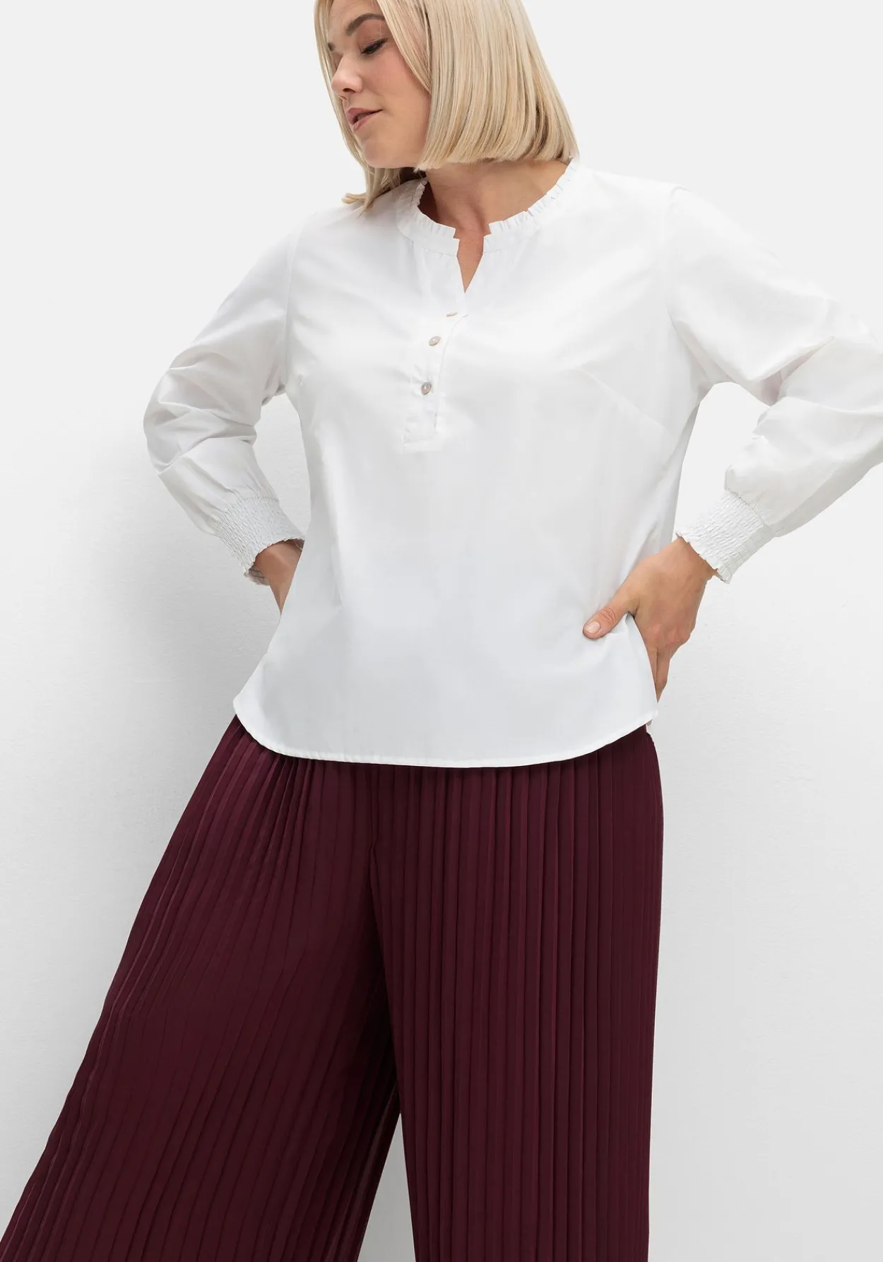 Weite Plisseehose in 7/8-Länge, mit Stretchbund<sheego Hot