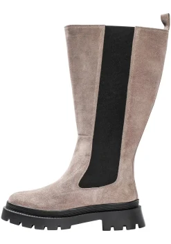 Weitschaft-Lederstiefel mit Stretcheinsatz<sheego Discount
