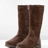 Weitschaftstiefel aus Leder mit Fellimitat<sheego Discount