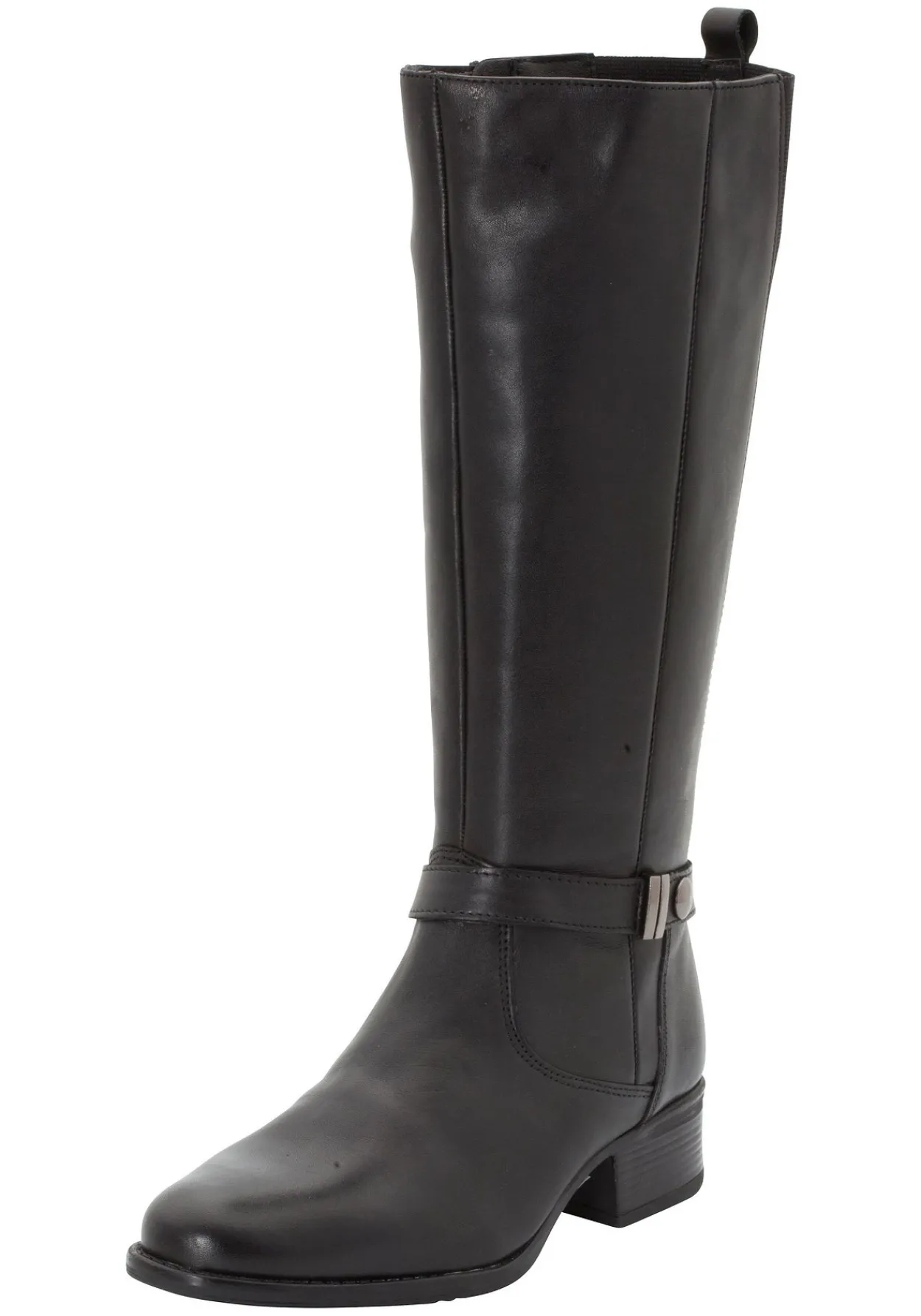 Weitschaftstiefel aus Leder mit Zierband<sheego Sale