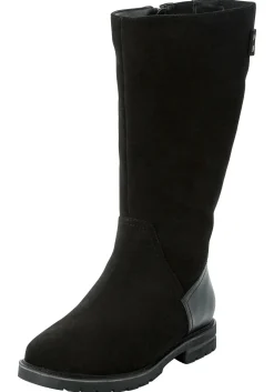 Weitschaftstiefel aus Leder mit Fellimitat<sheego New
