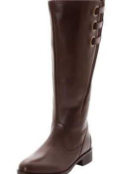 Weitschaftstiefel aus Leder mit drei Zierschnallen<sheego Online