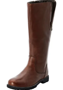 Weitschaftstiefel aus Leder mit Zierreißverschluss<sheego New