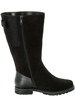 Weitschaftstiefel aus Leder mit Fellimitat<sheego New