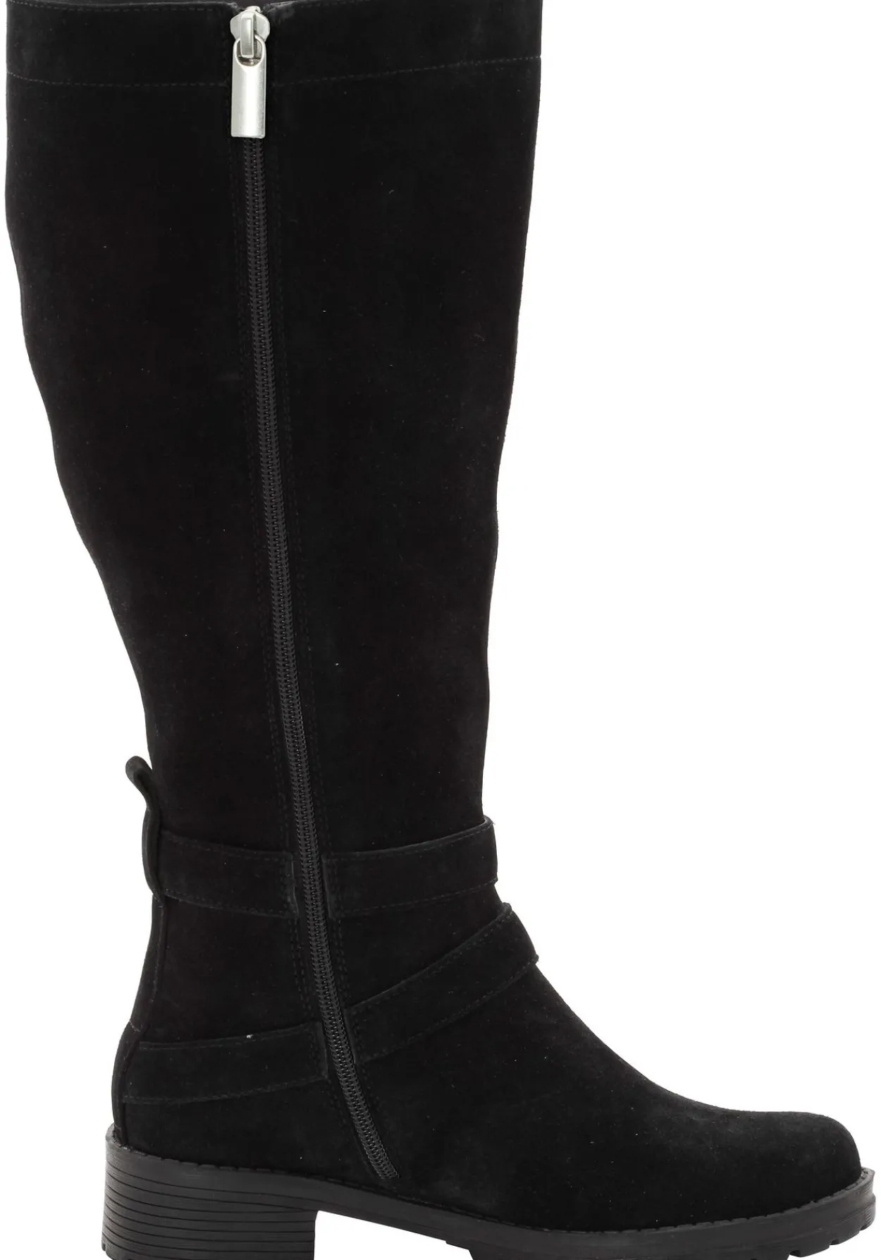 Weitschaftstiefel aus Leder mit Schnallenbändern<sheego New