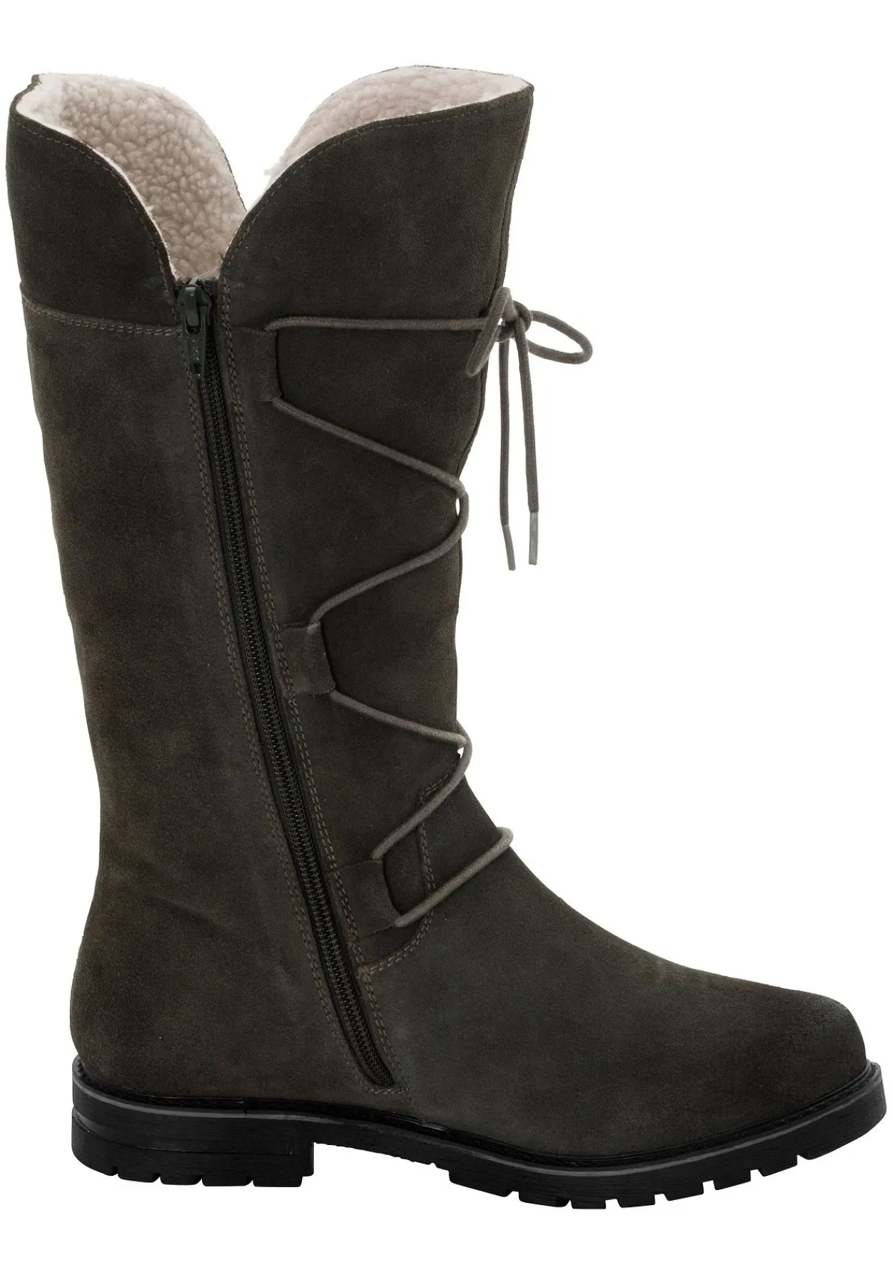 Weitschaftstiefel aus Leder mit Schnürung<sheego Best