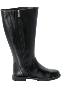 Weitschaftstiefel aus Leder mit Zierreißverschluss<sheego Clearance