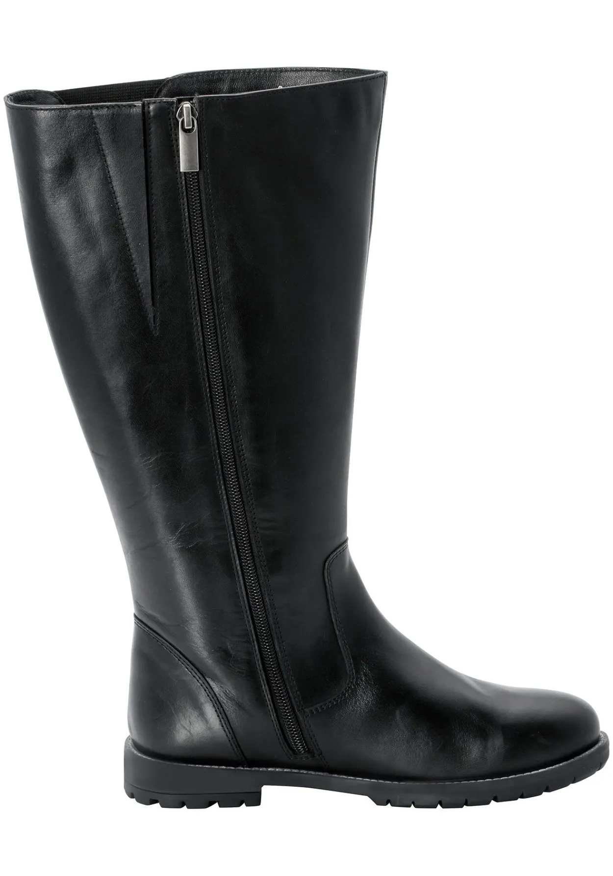 Weitschaftstiefel aus Leder mit Zierreißverschluss<sheego Clearance