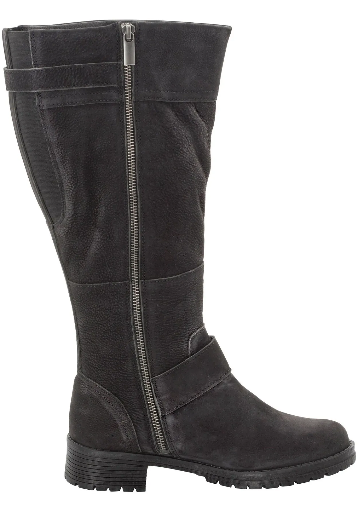 Weitschaftstiefel aus Leder mit Zierband<sheego Online