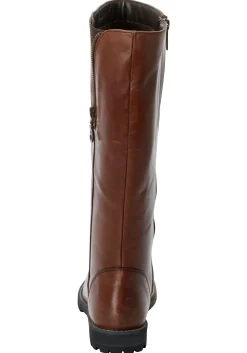 Weitschaftstiefel aus Leder mit Zierreißverschluss<sheego New