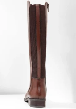 Weitschaftstiefel aus Leder mit Stretch-Einsatz<sheego Best