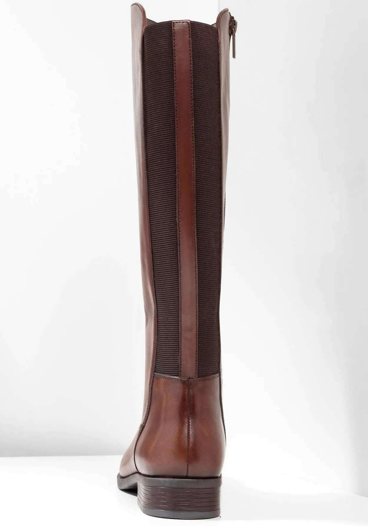 Weitschaftstiefel aus Leder mit Stretch-Einsatz<sheego Best