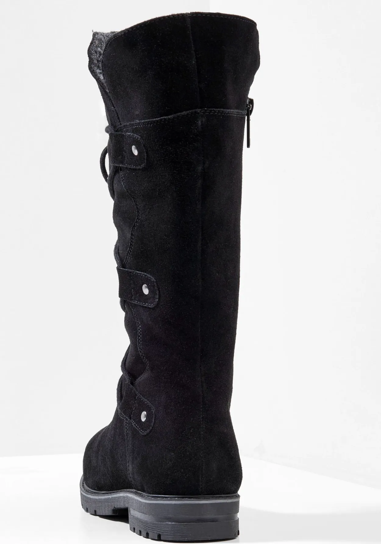 Weitschaftstiefel aus Leder mit Schnürung<sheego Sale