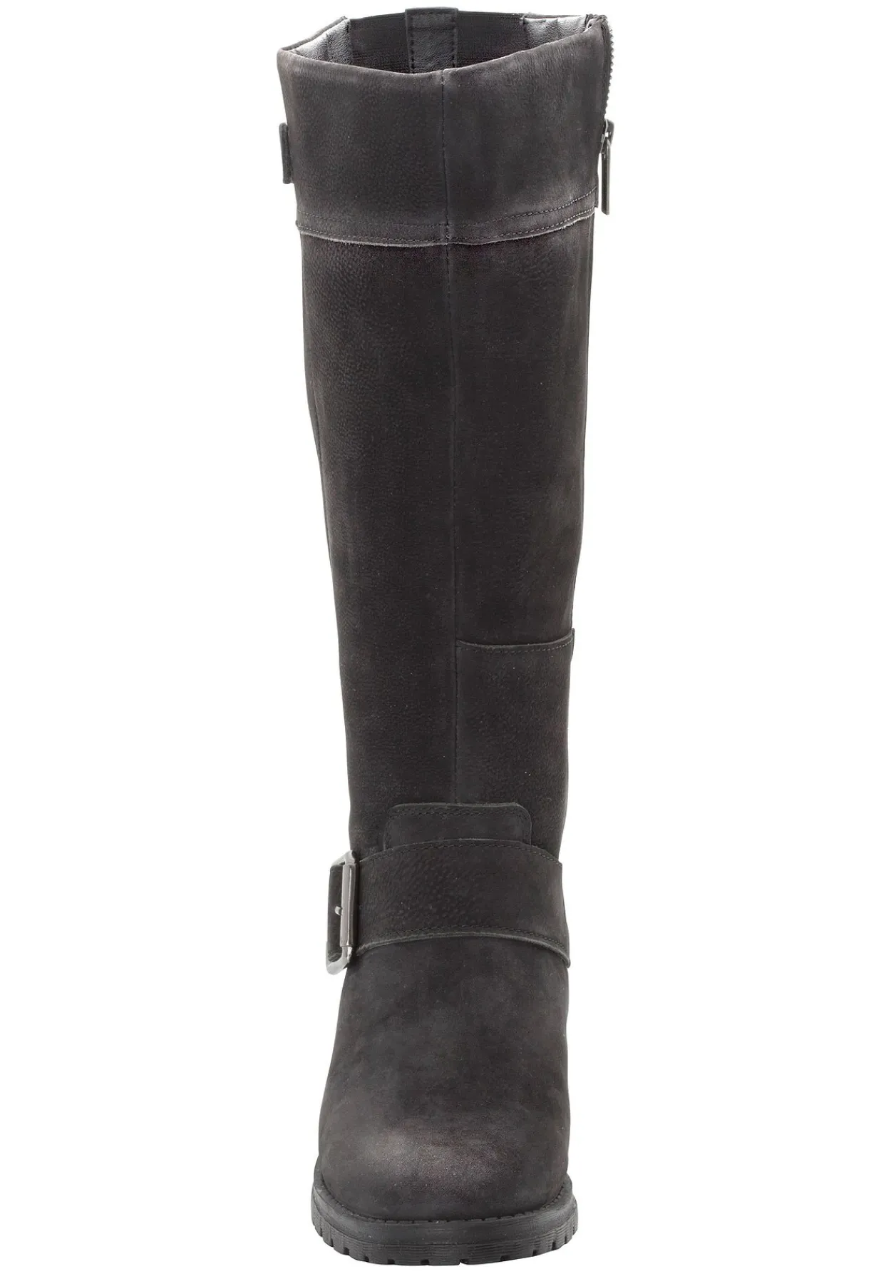 Weitschaftstiefel aus Leder mit Zierband<sheego Online