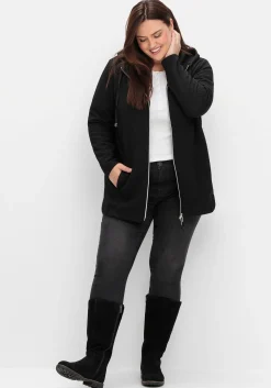 Weitschaftstiefel aus Leder, mit Zierreißverschluss<sheego Clearance