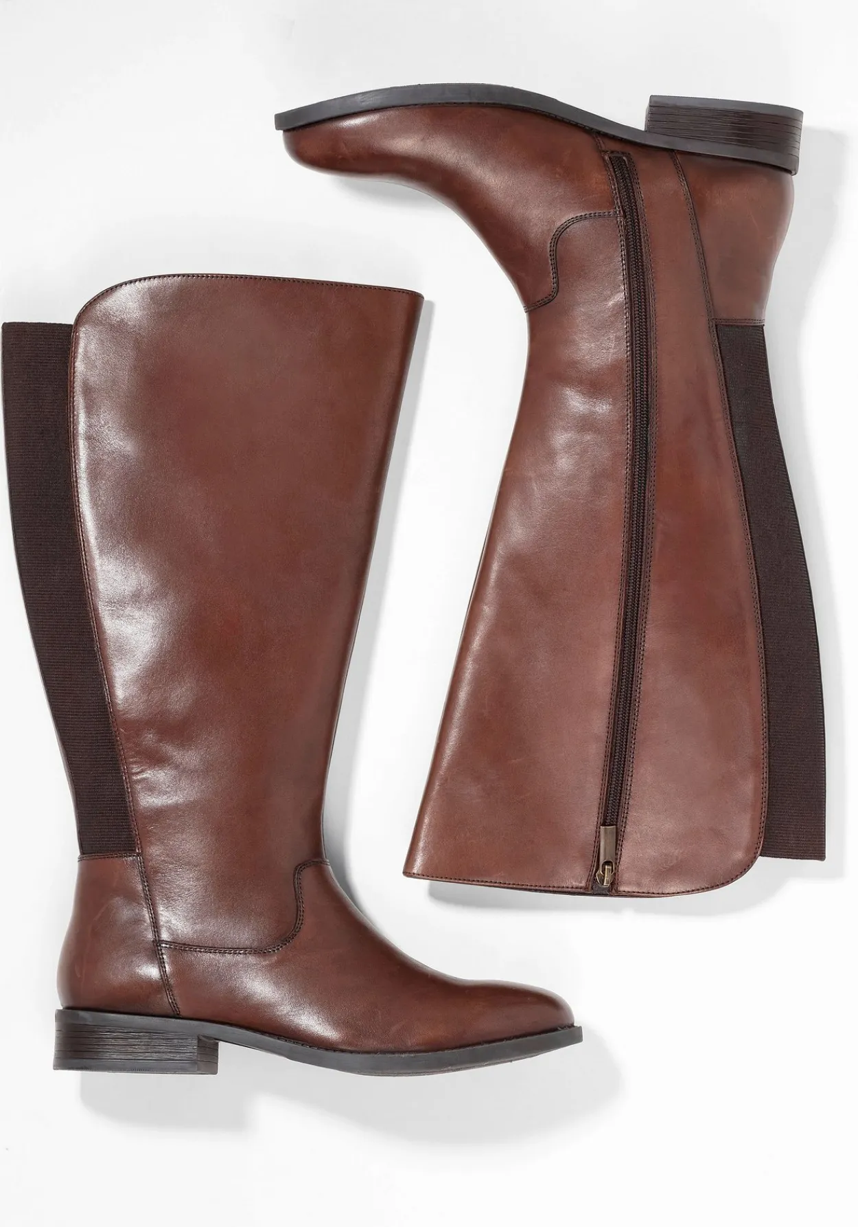 Weitschaftstiefel aus Leder mit Stretch-Einsatz<sheego Best