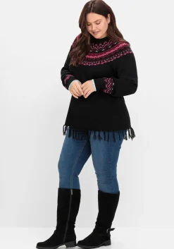 Weitschaftstiefel aus Leder mit Schnallenbändern<sheego New