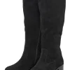 Weitschaftstiefel mit Stretcheinsatz, aus Veloursleder<sheego Outlet