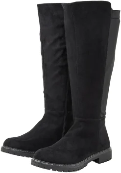Weitschaftstiefel mit Stretcheinsatz, in Wildleder-Optik<sheego Discount