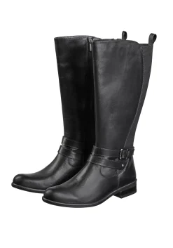 Weitschaftstiefel mit Stretcheinsatz hinten, aus Leder<sheego New