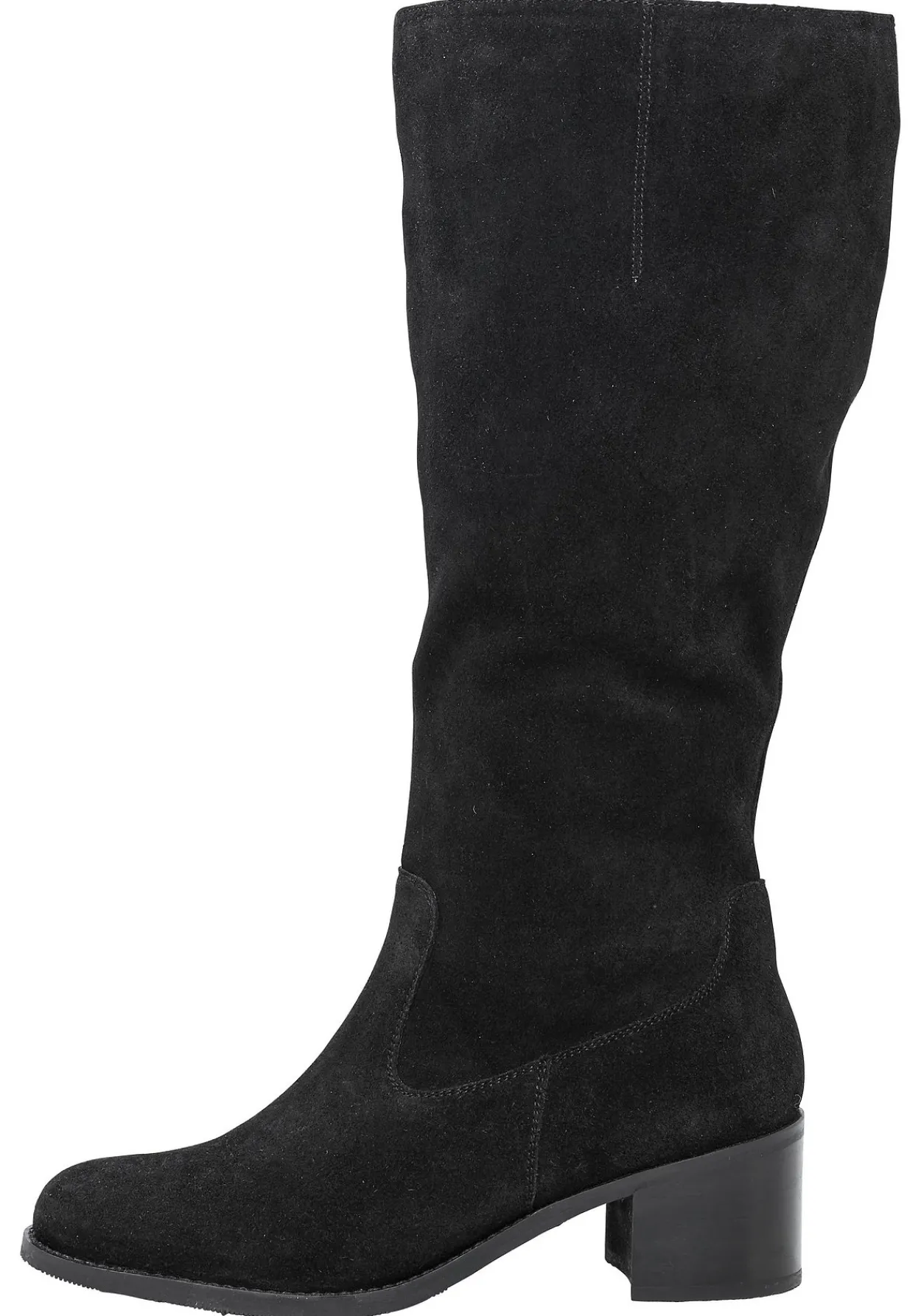Weitschaftstiefel mit Stretcheinsatz, aus Veloursleder<sheego Outlet