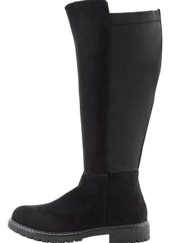 Weitschaftstiefel mit Stretcheinsatz, in Wildleder-Optik<sheego Discount