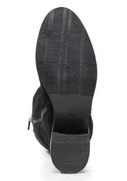 Weitschaftstiefel mit Stretcheinsatz, aus Veloursleder<sheego Outlet