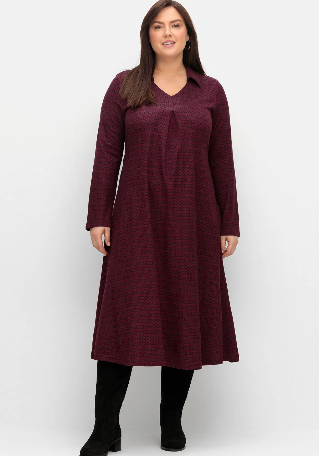 Weitschaftstiefel mit Stretcheinsatz, aus Veloursleder<sheego Outlet