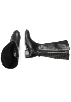 Weitschaftstiefel mit Zierschnalle, im Materialmix<sheego Outlet