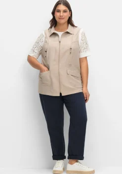 Weste aus Microfaser, mit Umlegekragen<sheego Fashion
