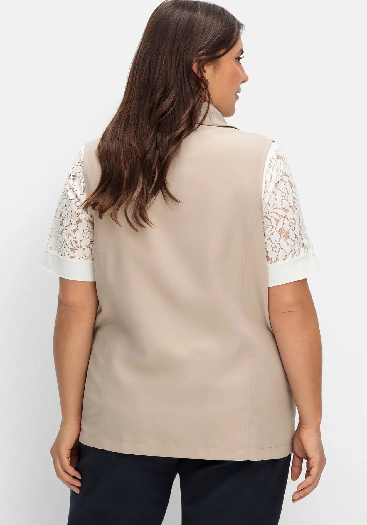 Weste aus Microfaser, mit Umlegekragen<sheego Fashion